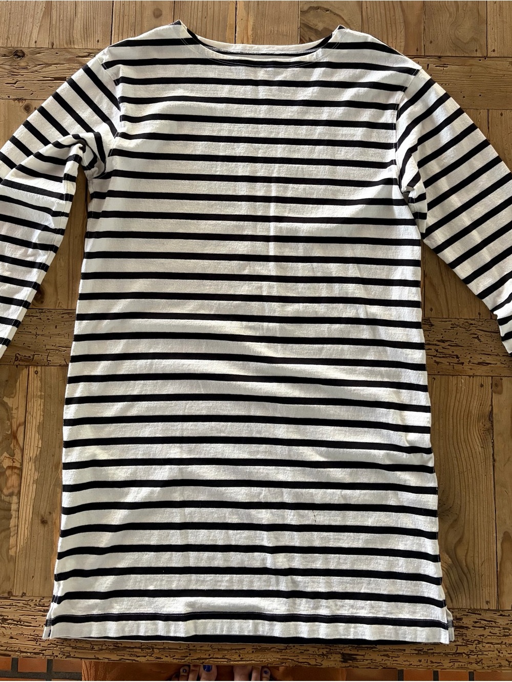 Everlane Black and White Striped Mini Dress